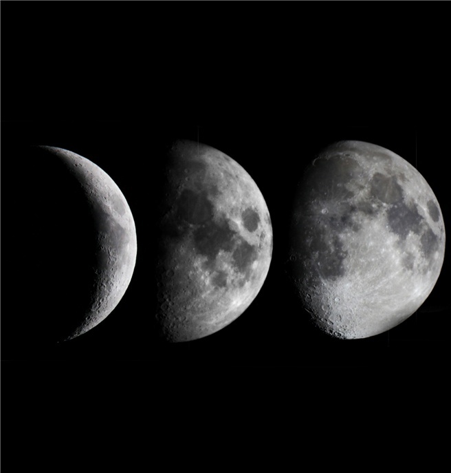 Moon starts. Moon phases.